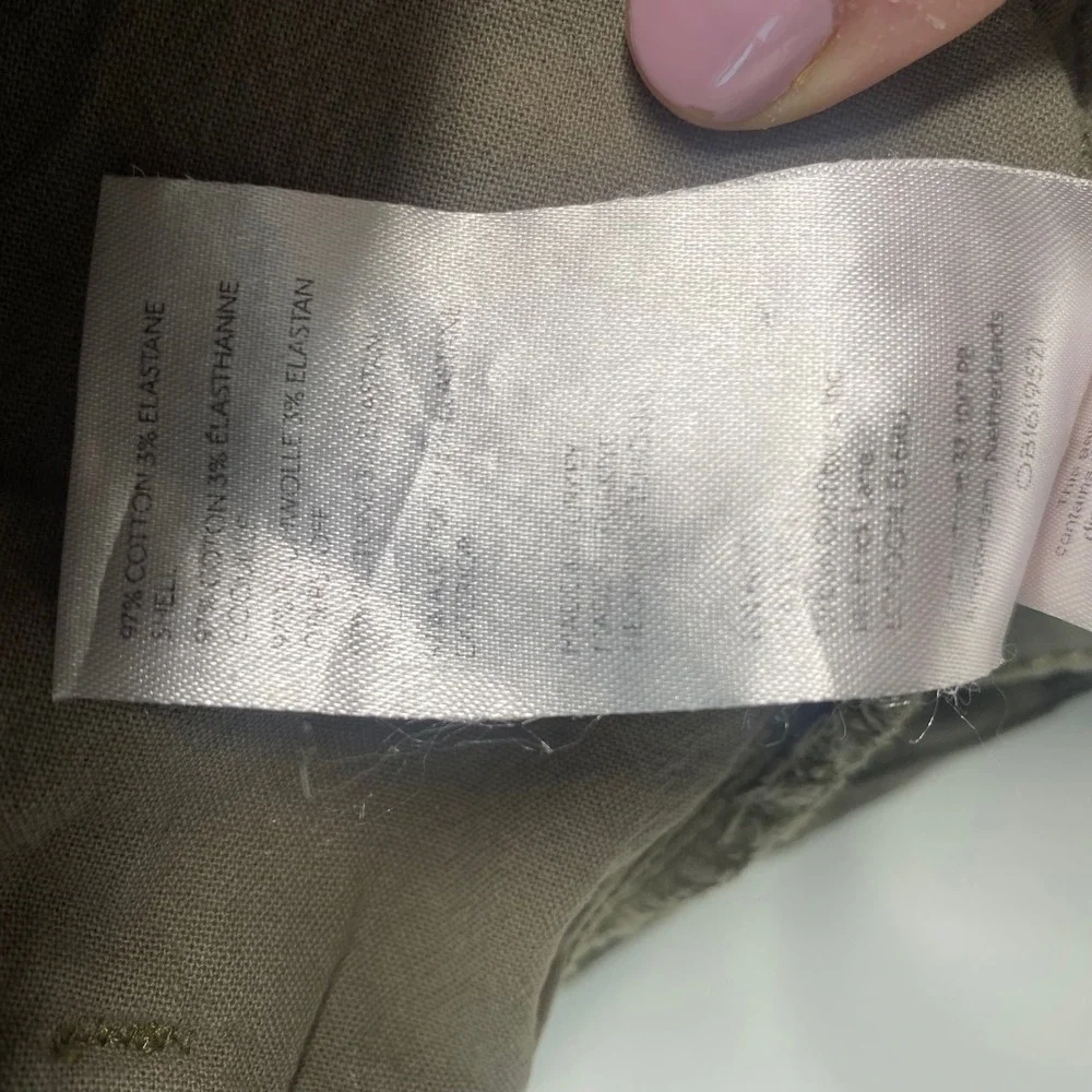 Free People‎ Olive Green Pleated High Waisted Linen Blend Shorts Women Size 2